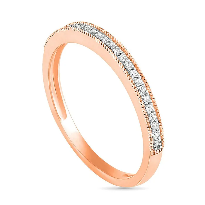Goldia Rings 033 CT TW Marquise Natural Diamond Frame Antique VintageStyle Bridal Engagement Ring Set in Solid 10K Rose Gold