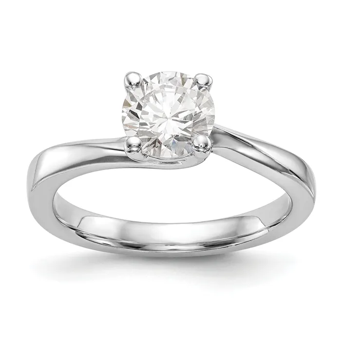 Goldia Rings 075ct CZ Solid Real 14k White Gold Round Solitaire Engagement Ring Engagement Polished Goldia Rings 075ct CZ Solid Real 14k White Gold Round Solitaire Engagement Ring Engagement Polished