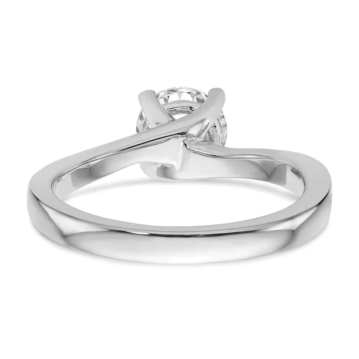 Goldia Rings 075ct CZ Solid Real 14k White Gold Round Solitaire Engagement Ring Engagement Polished