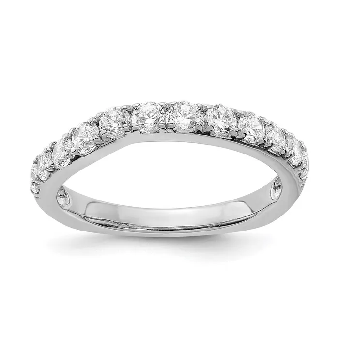 Goldia Rings 075ct CZ Solid Real 14K White Gold Wedding Wedding Band Ring Goldia Rings 075ct CZ Solid Real 14K White Gold Wedding Wedding Band Ring