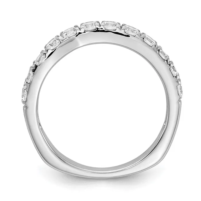 Goldia Rings 075ct CZ Solid Real 14K White Gold Wedding Wedding Band Ring
