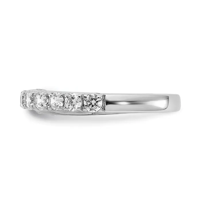 Goldia Rings 075ct CZ Solid Real 14K White Gold Wedding Wedding Band Ring