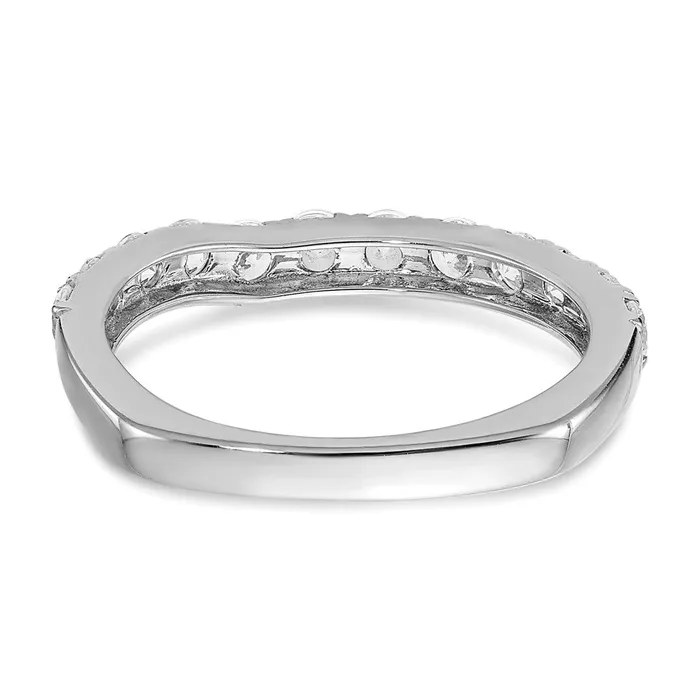 Goldia Rings 075ct CZ Solid Real 14K White Gold Wedding Wedding Band Ring