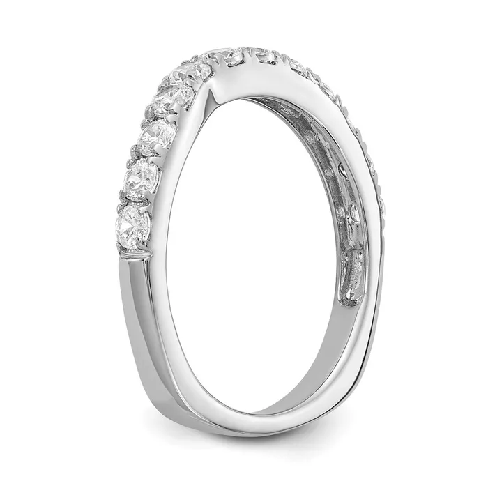Goldia Rings 075ct CZ Solid Real 14K White Gold Wedding Wedding Band Ring