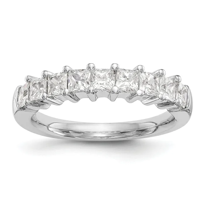 Goldia Rings 125ct CZ Solid Real 14K White Gold 9Stone Wedding Band Ring Goldia Rings 125ct CZ Solid Real 14K White Gold 9Stone Wedding Band Ring