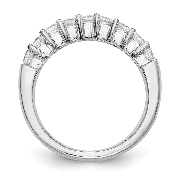 Goldia Rings 125ct CZ Solid Real 14K White Gold 9Stone Wedding Band Ring