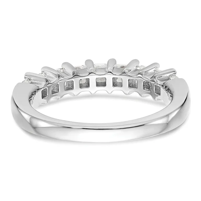 Goldia Rings 125ct CZ Solid Real 14K White Gold 9Stone Wedding Band Ring