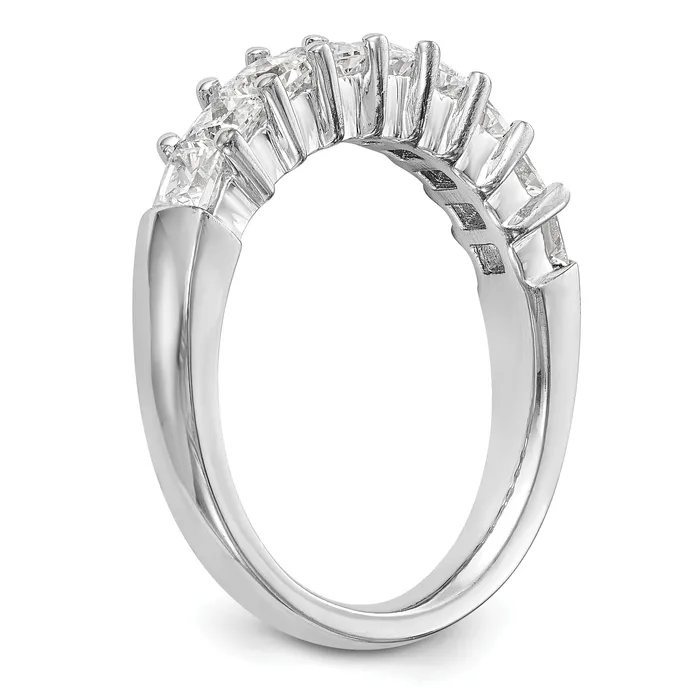 Goldia Rings 125ct CZ Solid Real 14K White Gold 9Stone Wedding Band Ring