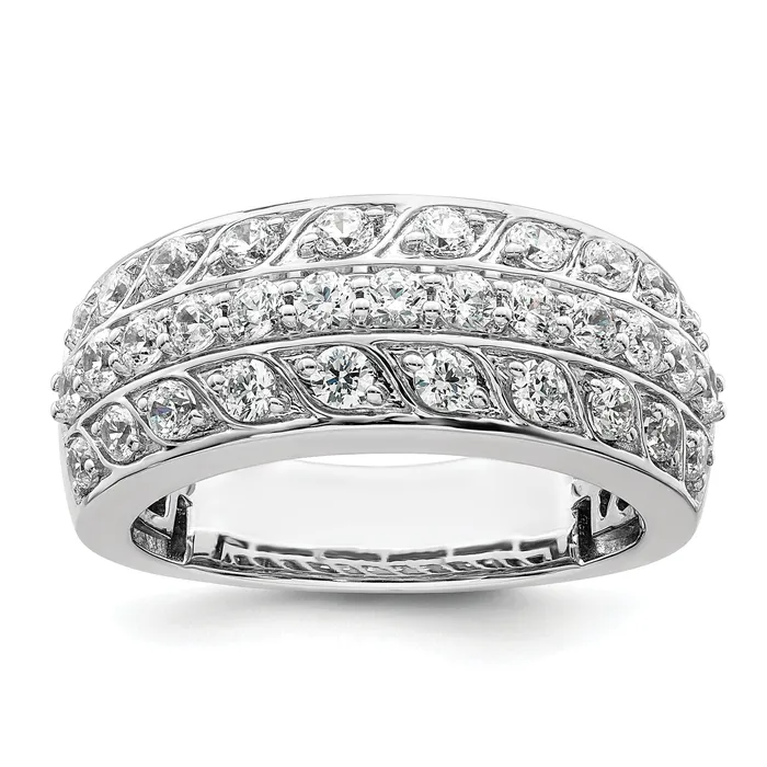 Goldia Rings 125ct CZ Solid Real 14K White Gold Complete Wedding Band Ring Goldia Rings 125ct CZ Solid Real 14K White Gold Complete Wedding Band Ring