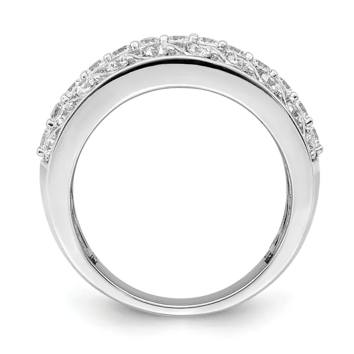 Goldia Rings 125ct CZ Solid Real 14K White Gold Complete Wedding Band Ring