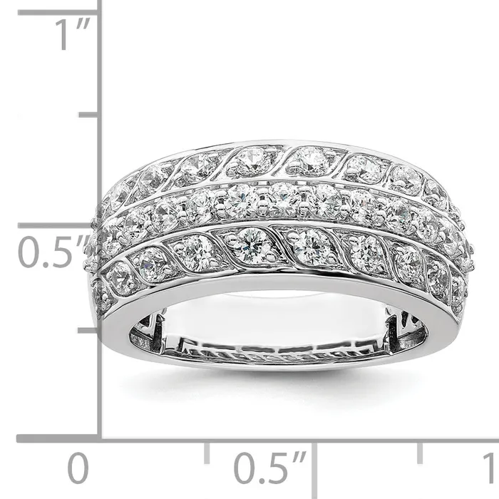 Goldia Rings 125ct CZ Solid Real 14K White Gold Complete Wedding Band Ring