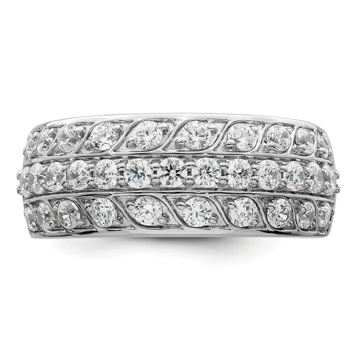 Goldia Rings 125ct CZ Solid Real 14K White Gold Complete Wedding Band Ring