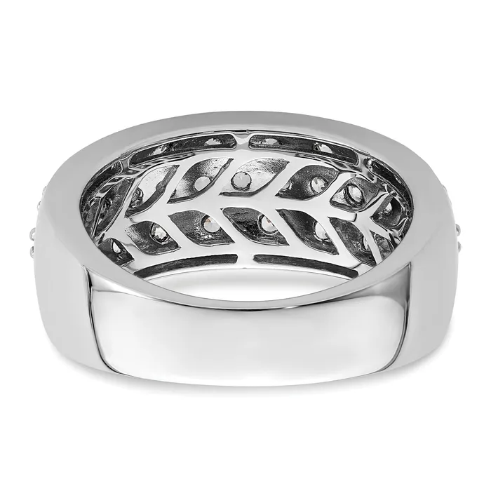 Goldia Rings 125ct CZ Solid Real 14K White Gold Complete Wedding Band Ring