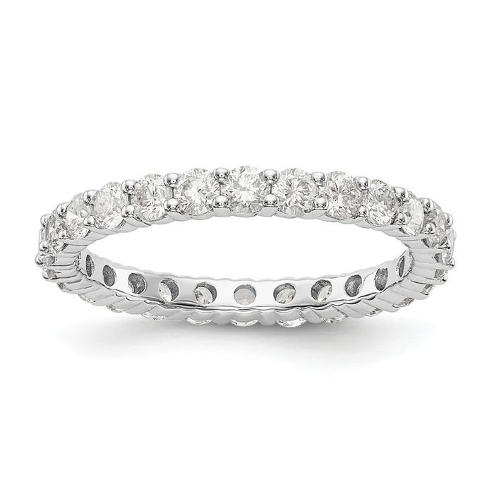Goldia Rings 14k White Gold 1 12 Ct Lab Grown Diamond VSSI G Shared Prong Eternity Band Ring