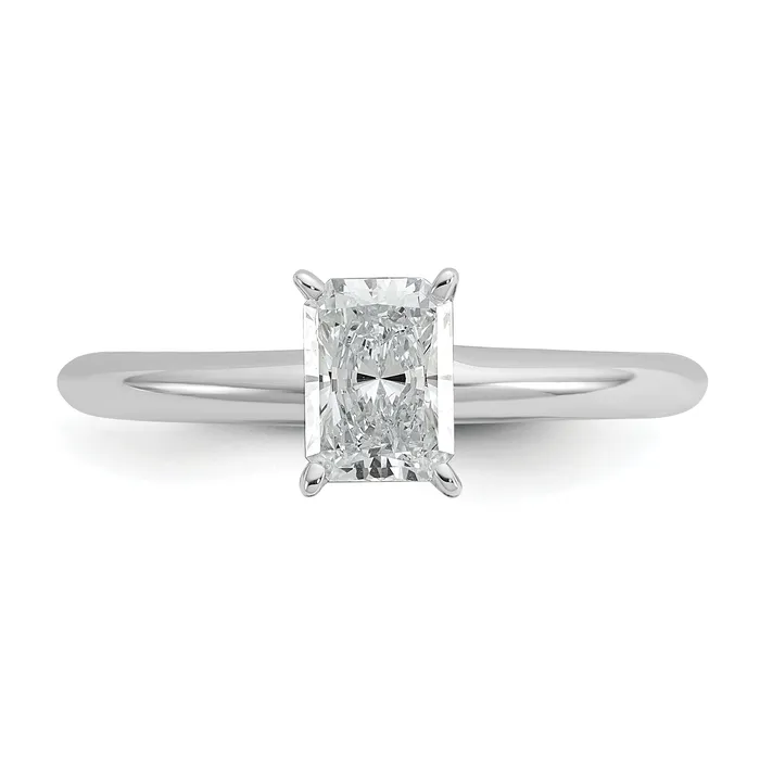 Goldia Rings 14k White Gold 34 Ct Certified Lab Grown Diamond VSSI G Radiant Solitare Engagement Ring