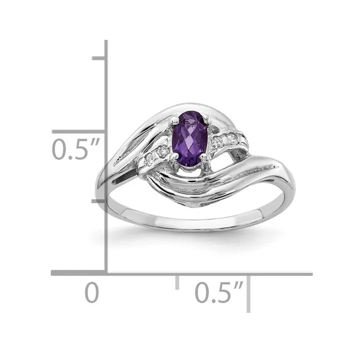 Goldia Rings 14k White Gold 5x3mm Oval Amethyst A Real Diamond ring