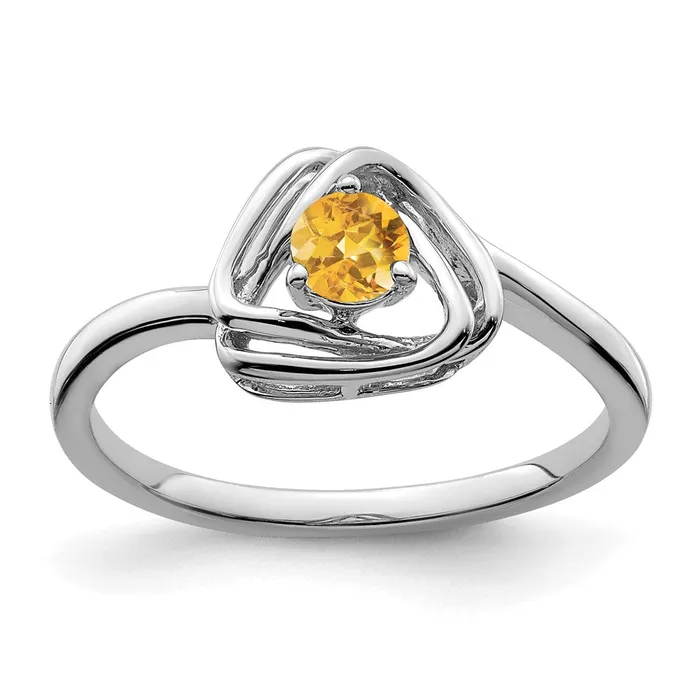 Goldia Rings 14k White Gold Citrine Triangle Ring