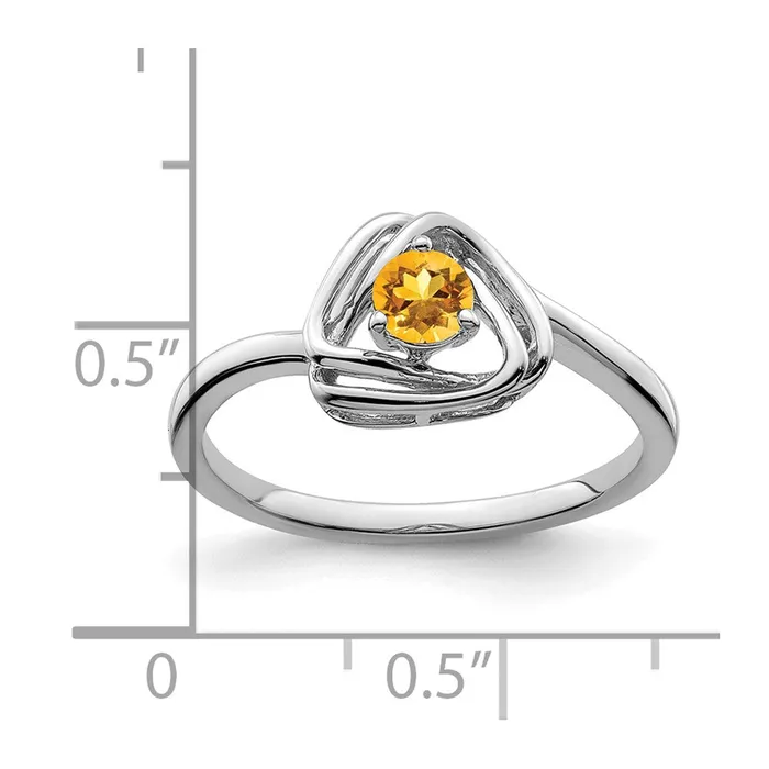 Goldia Rings 14k White Gold Citrine Triangle Ring