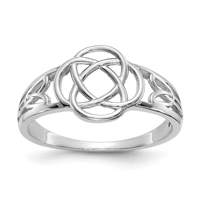 Goldia Rings 14k White Gold Ladies Celtic Knot Ring