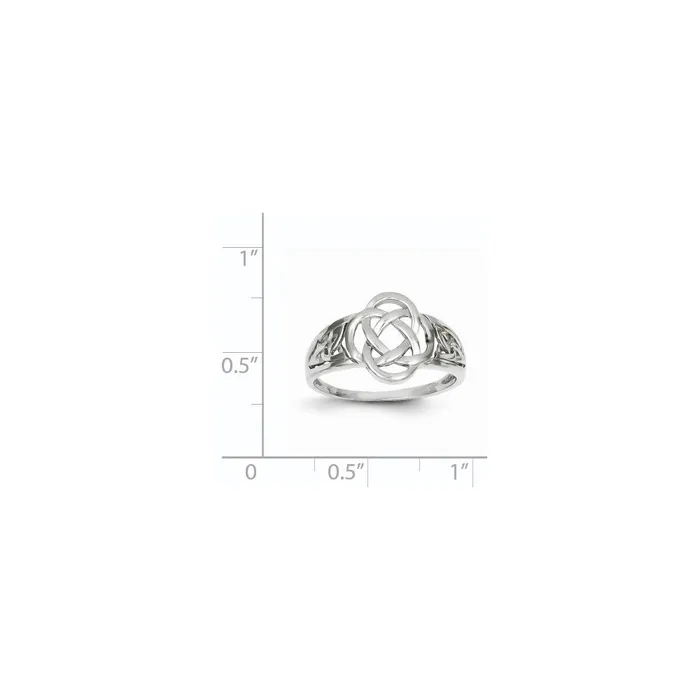 Goldia Rings 14k White Gold Ladies Celtic Knot Ring
