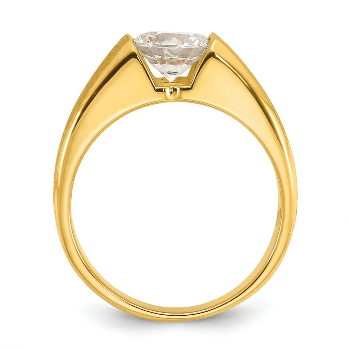 Goldia Rings 14k Yellow Gold 1 Ct Lab Grown Diamond VSSI G Mens Ring