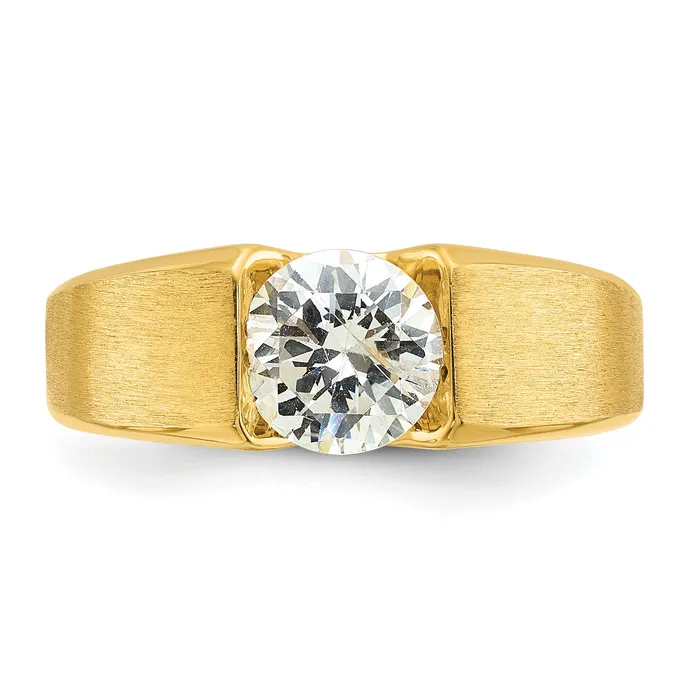 Goldia Rings 14k Yellow Gold 1 Ct Lab Grown Diamond VSSI G Mens Ring