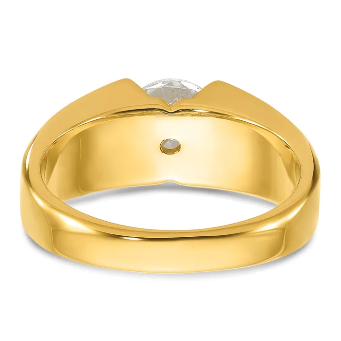 Goldia Rings 14k Yellow Gold 1 Ct Lab Grown Diamond VSSI G Mens Ring