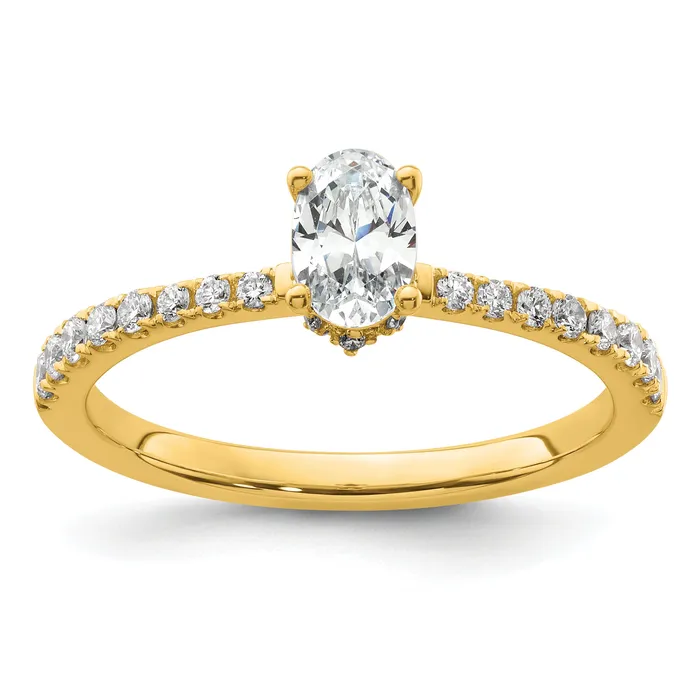 Goldia Rings 14k Yellow Gold 34 Ct Lab Grown Diamond VSSI G Oval Solitaire Engagement Ring