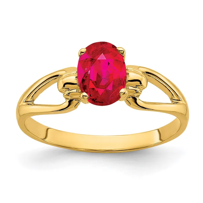 Goldia Rings 14K Yellow Gold 7x5mm Oval Ruby ring