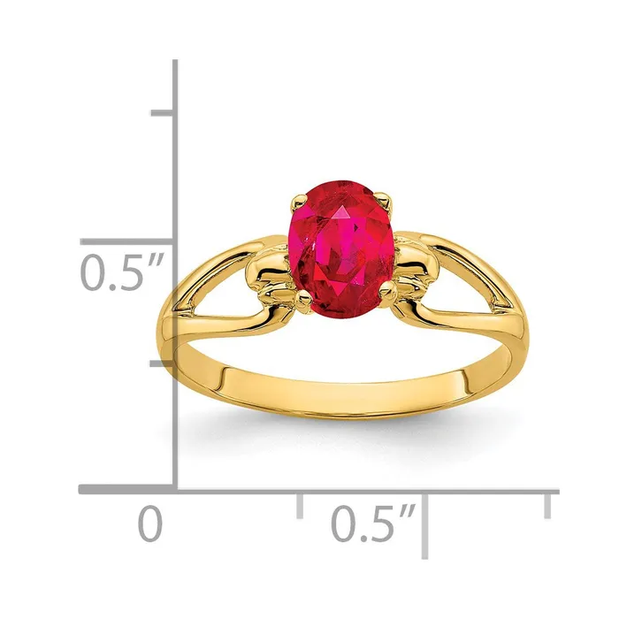 Goldia Rings 14K Yellow Gold 7x5mm Oval Ruby ring