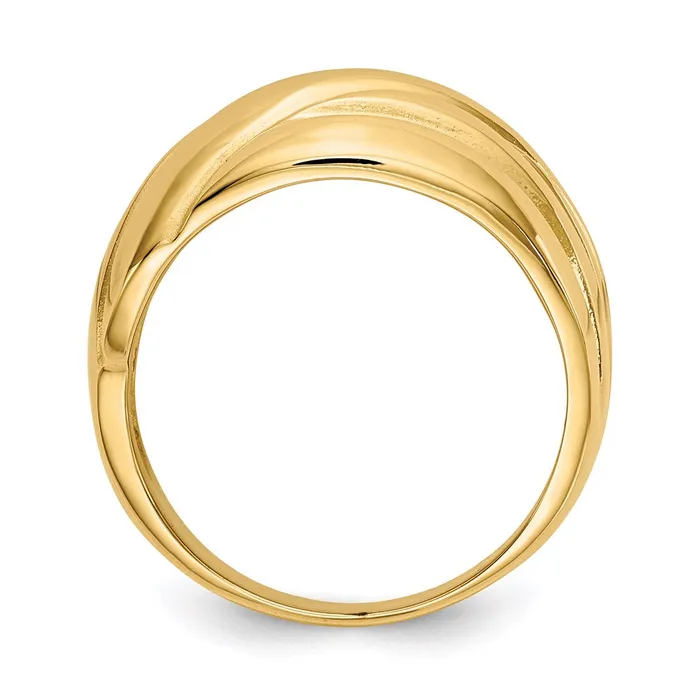 Goldia Rings 14K Yellow Gold Polished Scalloped Dome Ring