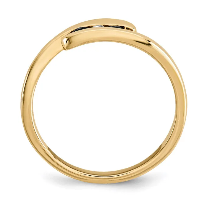 Goldia Rings 14k Yellow Gold Sapphire and Real Diamond Ring