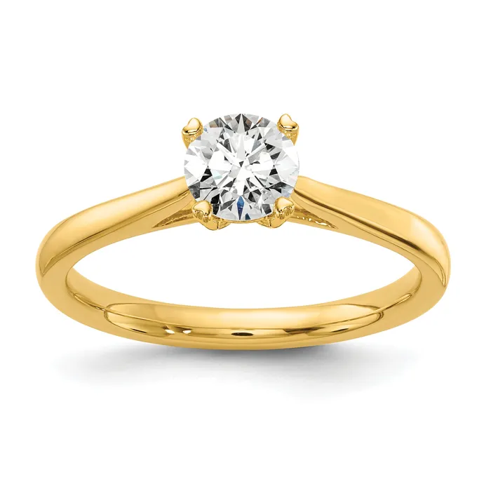 Goldia Rings 14k Yellow Gold True Origin 12 Ct Lab Grown Diamond VSSI G Round Solitaire Engagement Ring