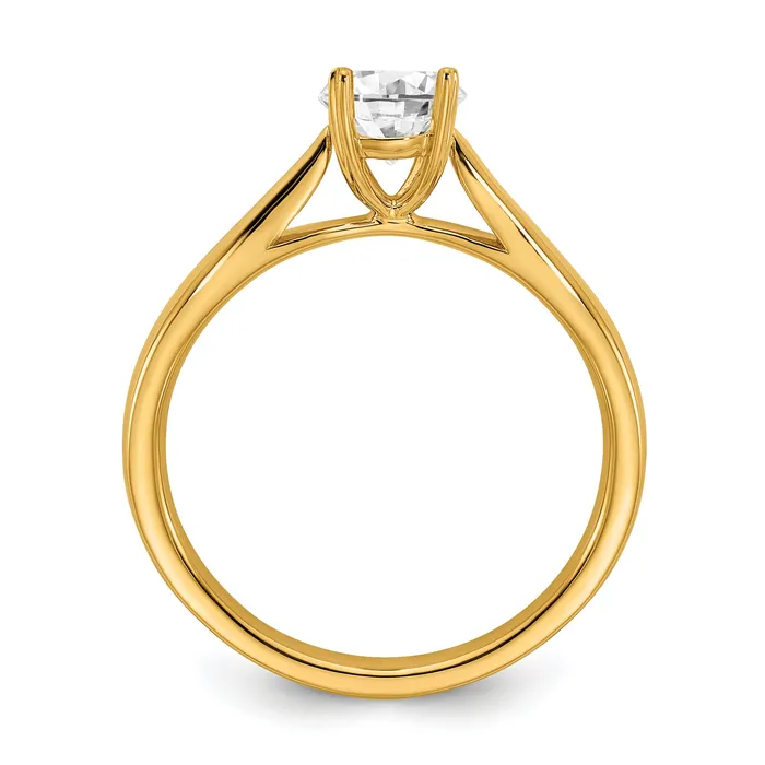 Goldia Rings 14k Yellow Gold True Origin 12 Ct Lab Grown Diamond VSSI G Round Solitaire Engagement Ring