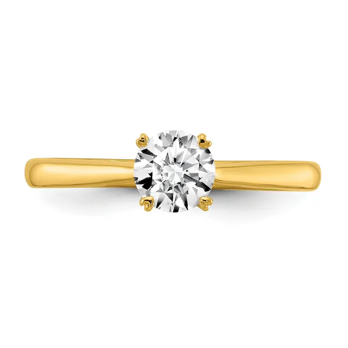 Goldia Rings 14k Yellow Gold True Origin 12 Ct Lab Grown Diamond VSSI G Round Solitaire Engagement Ring