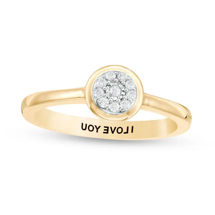 Goldia Rings Engravable 007 CT TW Composite Natural Diamond Promise Ring in Solid 10K White Yellow or Rose Gold 1 Line Goldia Rings Engravable 007 CT TW Composite Natural Diamond Promise Ring in Solid 10K White Yellow or Rose Gold 1 Line