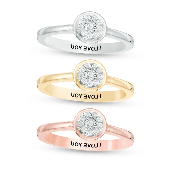 Goldia Rings Engravable 007 CT TW Composite Natural Diamond Promise Ring in Solid 10K White Yellow or Rose Gold 1 Line Goldia Rings Engravable 007 CT TW Composite Natural Diamond Promise Ring in Solid 10K White Yellow or Rose Gold 1 Line