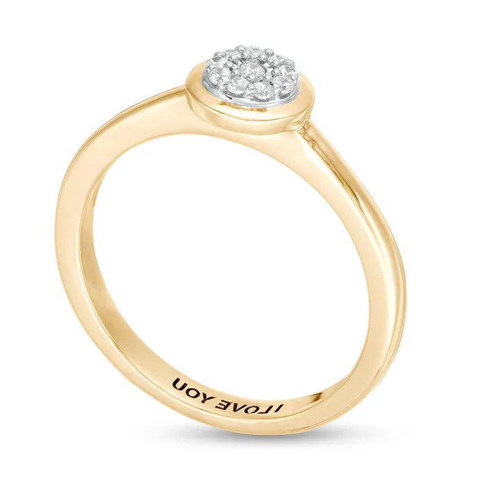 Goldia Rings Engravable 007 CT TW Composite Natural Diamond Promise Ring in Solid 10K White Yellow or Rose Gold 1 Line Goldia Rings Engravable 007 CT TW Composite Natural Diamond Promise Ring in Solid 10K White Yellow or Rose Gold 1 Line