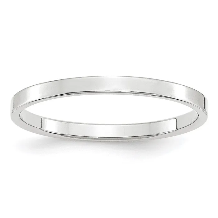 Goldia Rings Solid 10K White Gold 2mm Light Weight Flat MensWomens Wedding Band Ring Size 6 Goldia Rings Solid 10K White Gold 2mm Light Weight Flat MensWomens Wedding Band Ring Size 6