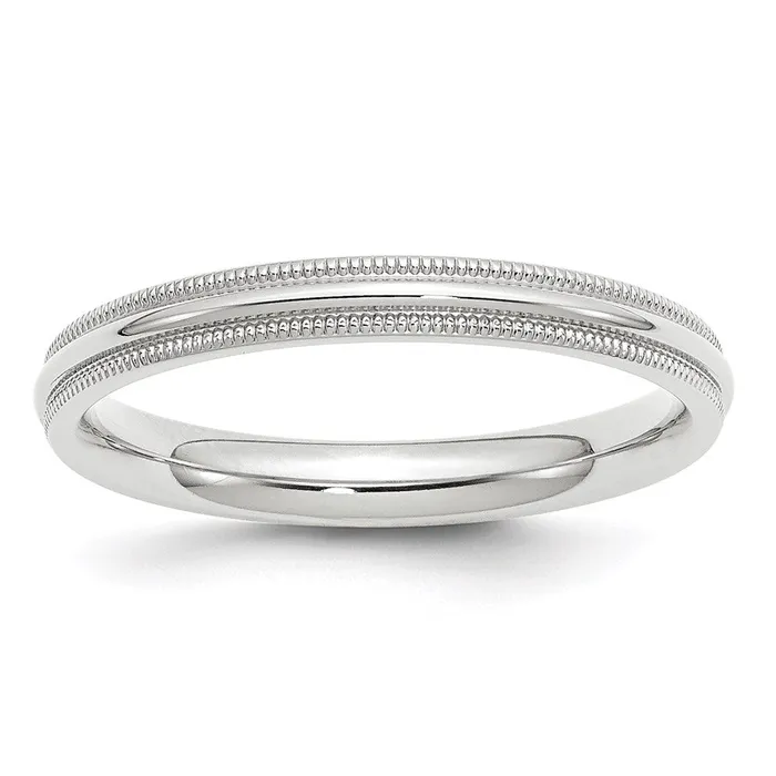 Goldia Rings Solid 10K White Gold 3mm Milgrain Comfort Fit MensWomens Wedding Band Ring Size 115 Goldia Rings Solid 10K White Gold 3mm Milgrain Comfort Fit MensWomens Wedding Band Ring Size 115