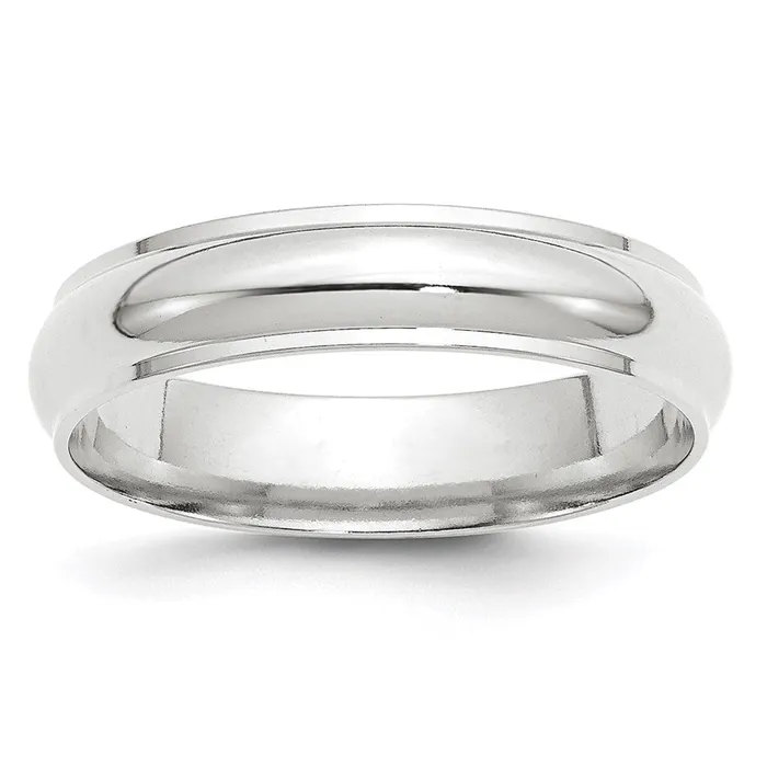 Goldia Rings Solid 10K White Gold 5mm Half Round with Edge MensWomens Wedding Band Ring Size 125 Goldia Rings Solid 10K White Gold 5mm Half Round with Edge MensWomens Wedding Band Ring Size 125