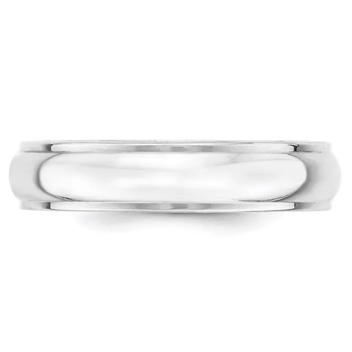 Goldia Rings Solid 10K White Gold 5mm Half Round with Edge MensWomens Wedding Band Ring Size 125 Goldia Rings Solid 10K White Gold 5mm Half Round with Edge MensWomens Wedding Band Ring Size 125