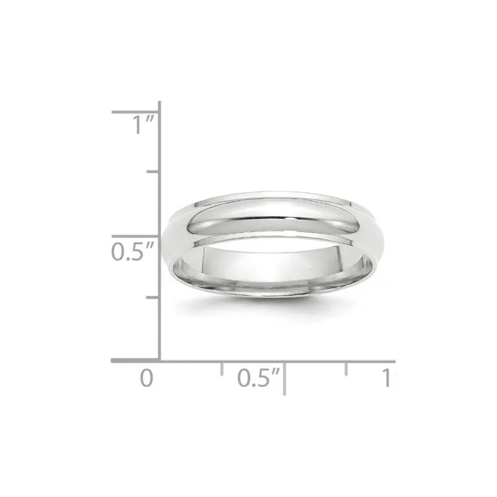 Goldia Rings Solid 10K White Gold 5mm Half Round with Edge MensWomens Wedding Band Ring Size 125 Goldia Rings Solid 10K White Gold 5mm Half Round with Edge MensWomens Wedding Band Ring Size 125