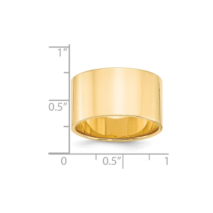 Goldia Rings Solid 10K Yellow Gold 12mm Light Weight Flat MensWomens Wedding Band Ring Size 7 Goldia Rings Solid 10K Yellow Gold 12mm Light Weight Flat MensWomens Wedding Band Ring Size 7