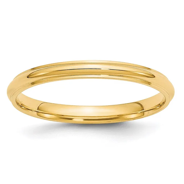 Goldia Rings Solid 10K Yellow Gold 25mm Half Round with Edge MensWomens Wedding Band Ring Size 65 Goldia Rings Solid 10K Yellow Gold 25mm Half Round with Edge MensWomens Wedding Band Ring Size 65