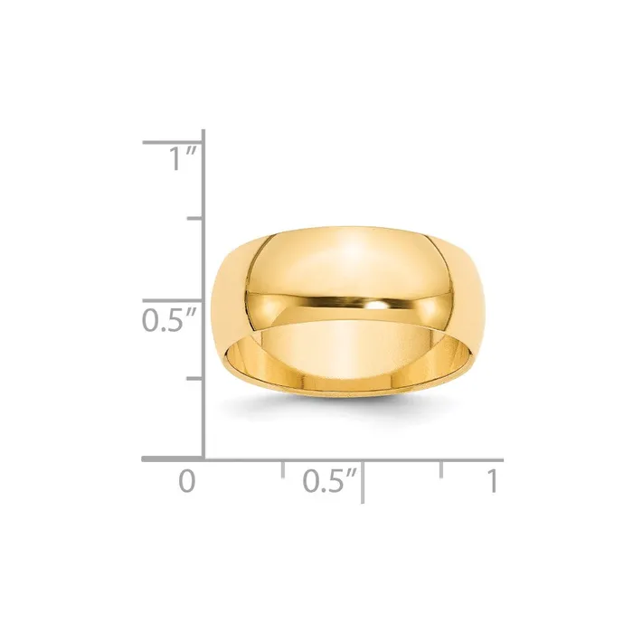 Goldia Rings Solid 10K Yellow Gold 8mm Half Round MensWomens Wedding Band Ring Size 13 Goldia Rings Solid 10K Yellow Gold 8mm Half Round MensWomens Wedding Band Ring Size 13