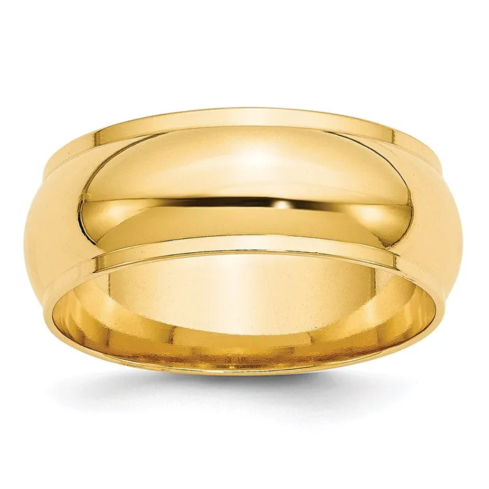 Goldia Rings Solid 10K Yellow Gold 8mm Half Round with Edge MensWomens Wedding Band Ring Size 65 Goldia Rings Solid 10K Yellow Gold 8mm Half Round with Edge MensWomens Wedding Band Ring Size 65