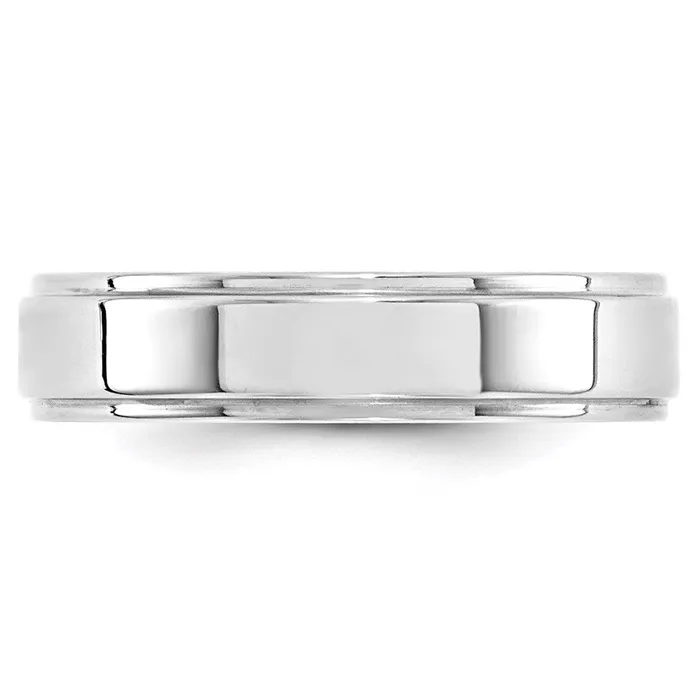 Goldia Rings Solid 14K White Gold 5mm Flat with Step Edge MensWomens Wedding Band Ring Size 105 Goldia Rings Solid 14K White Gold 5mm Flat with Step Edge MensWomens Wedding Band Ring Size 105