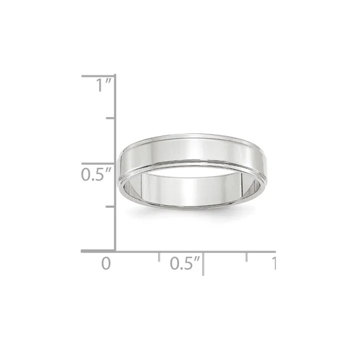 Goldia Rings Solid 14K White Gold 5mm Flat with Step Edge MensWomens Wedding Band Ring Size 105 Goldia Rings Solid 14K White Gold 5mm Flat with Step Edge MensWomens Wedding Band Ring Size 105
