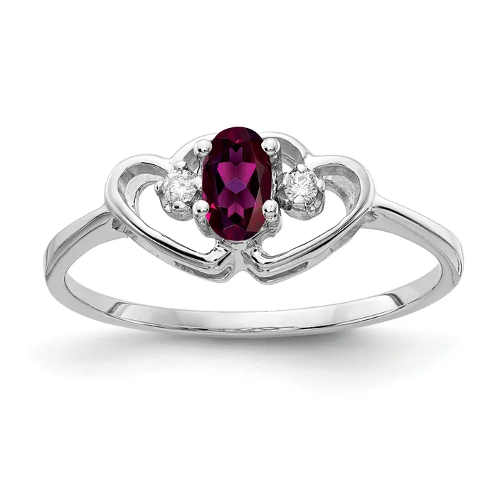 Goldia Rings Solid 14k White Gold 5x3mm Oval Rhodolite Simulated Garnet AAA CZ Ring Goldia Rings Solid 14k White Gold 5x3mm Oval Rhodolite Simulated Garnet AAA CZ Ring